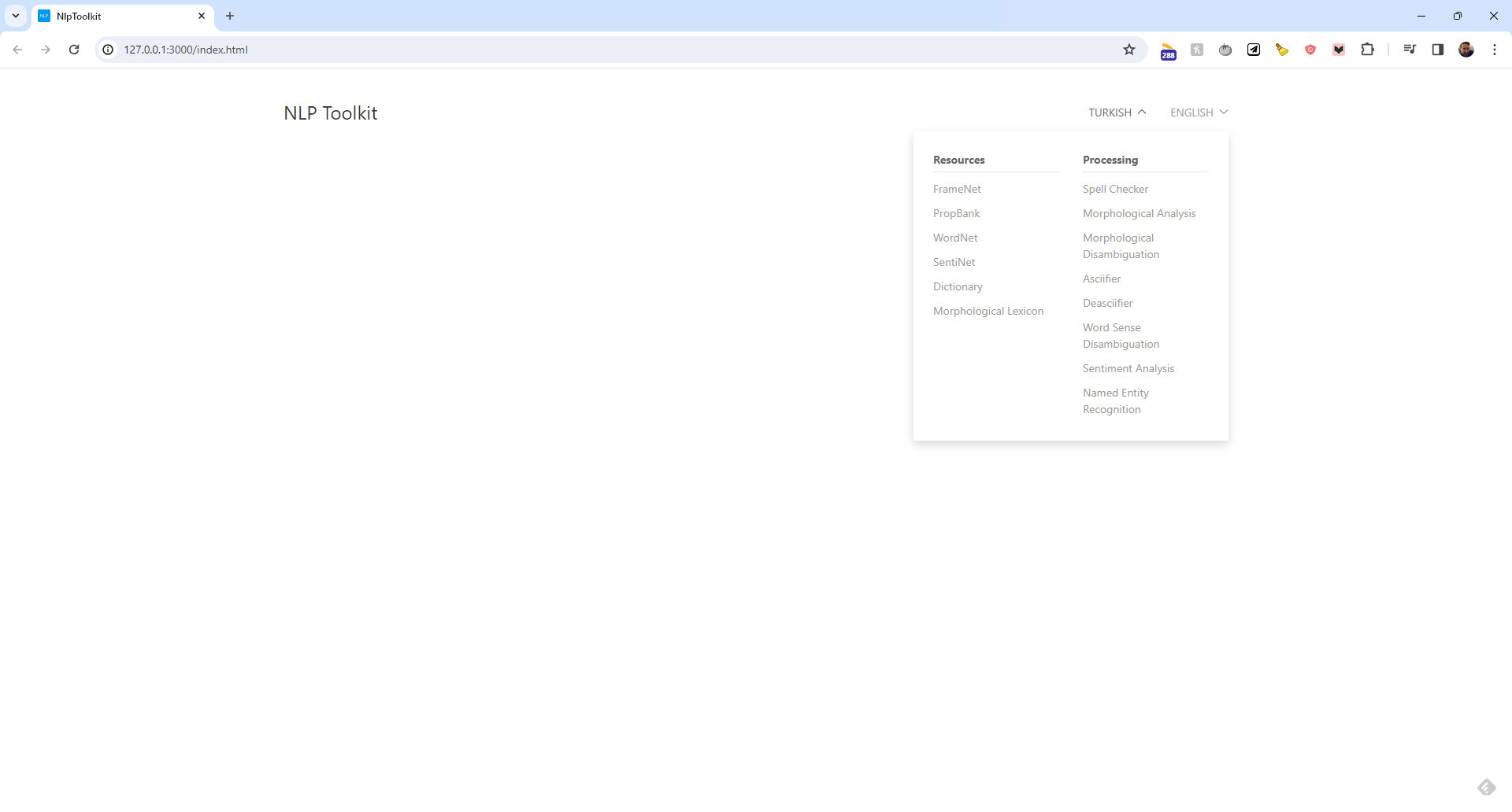 Home page after modernization