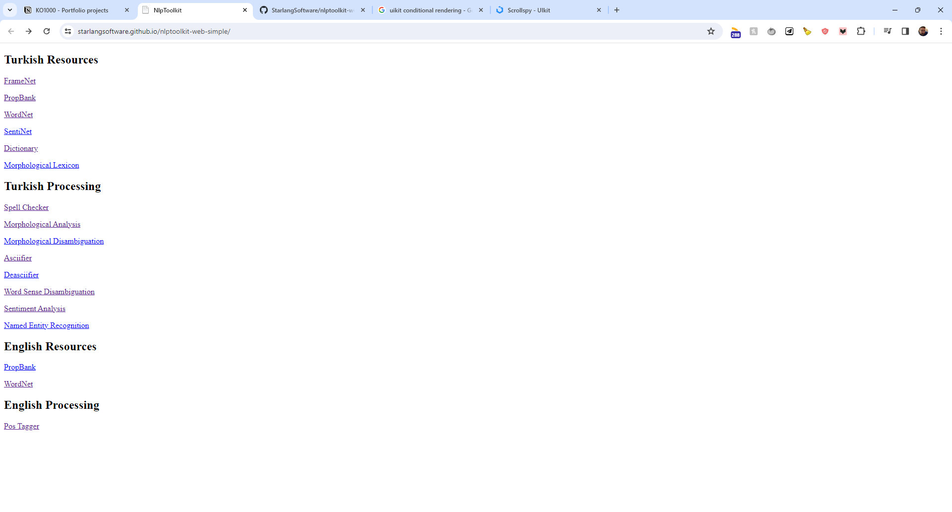 Home page before modernization