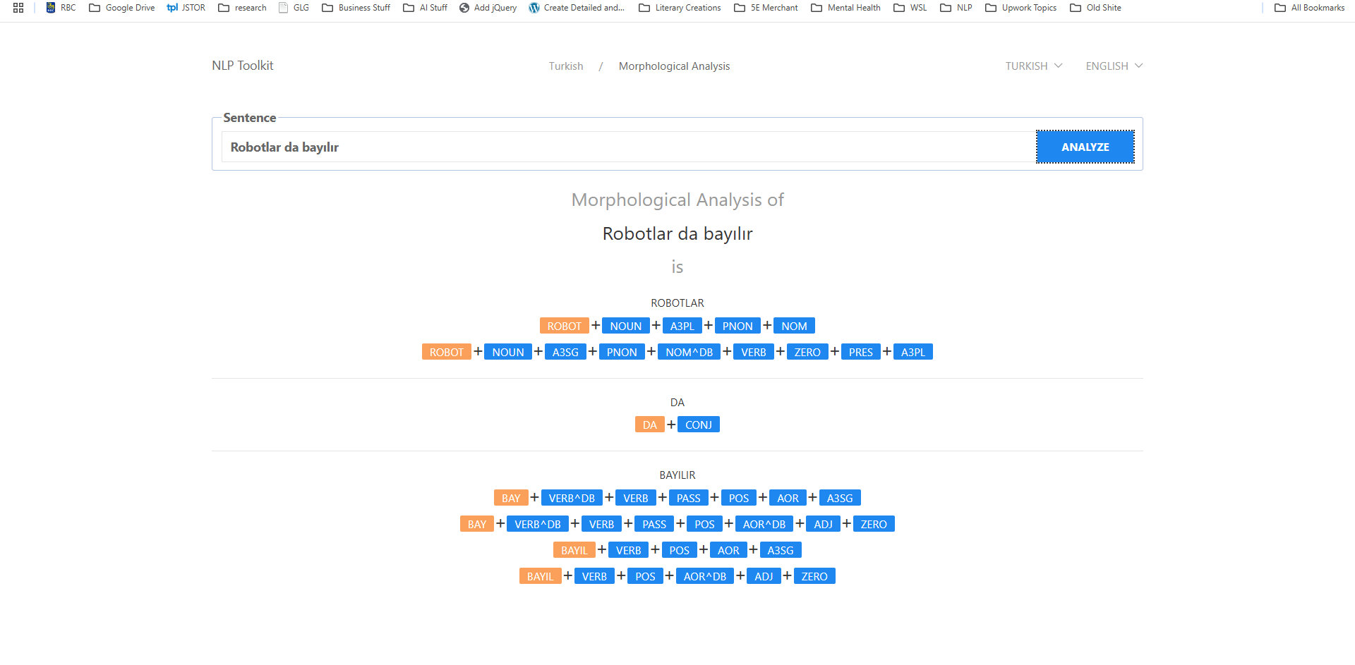 Turkish Morphological Analysis After